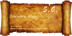 Sárváry Olga névjegykártya
